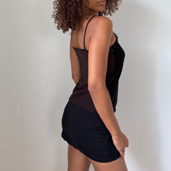 Vintage Sandro Ferrone Italian Mohair-Blend Lace Appliqué Cami (S) - Picture 3 of 14